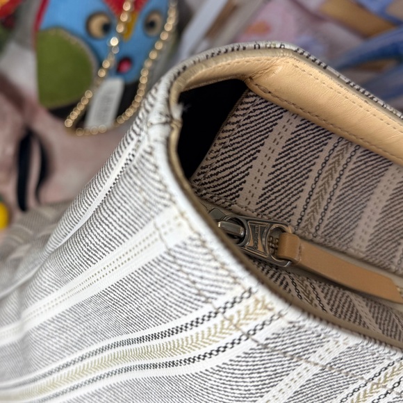 Coach Legacy Weekend Ticking Stripe PVC Zip Top Tote - Picture 6 of 15